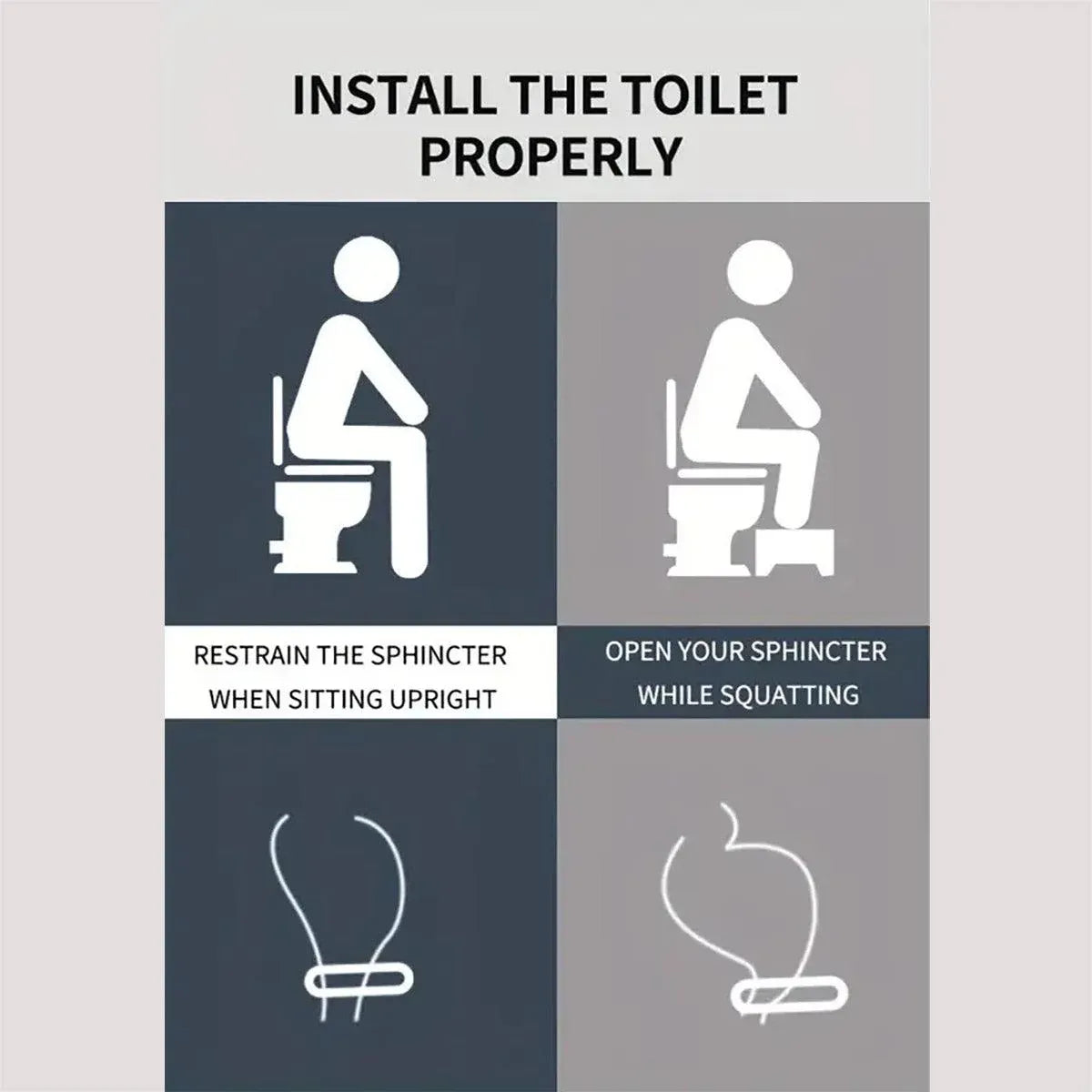 Premium Thickened Toilet Squatting Stool – Grey 150kg Capacity