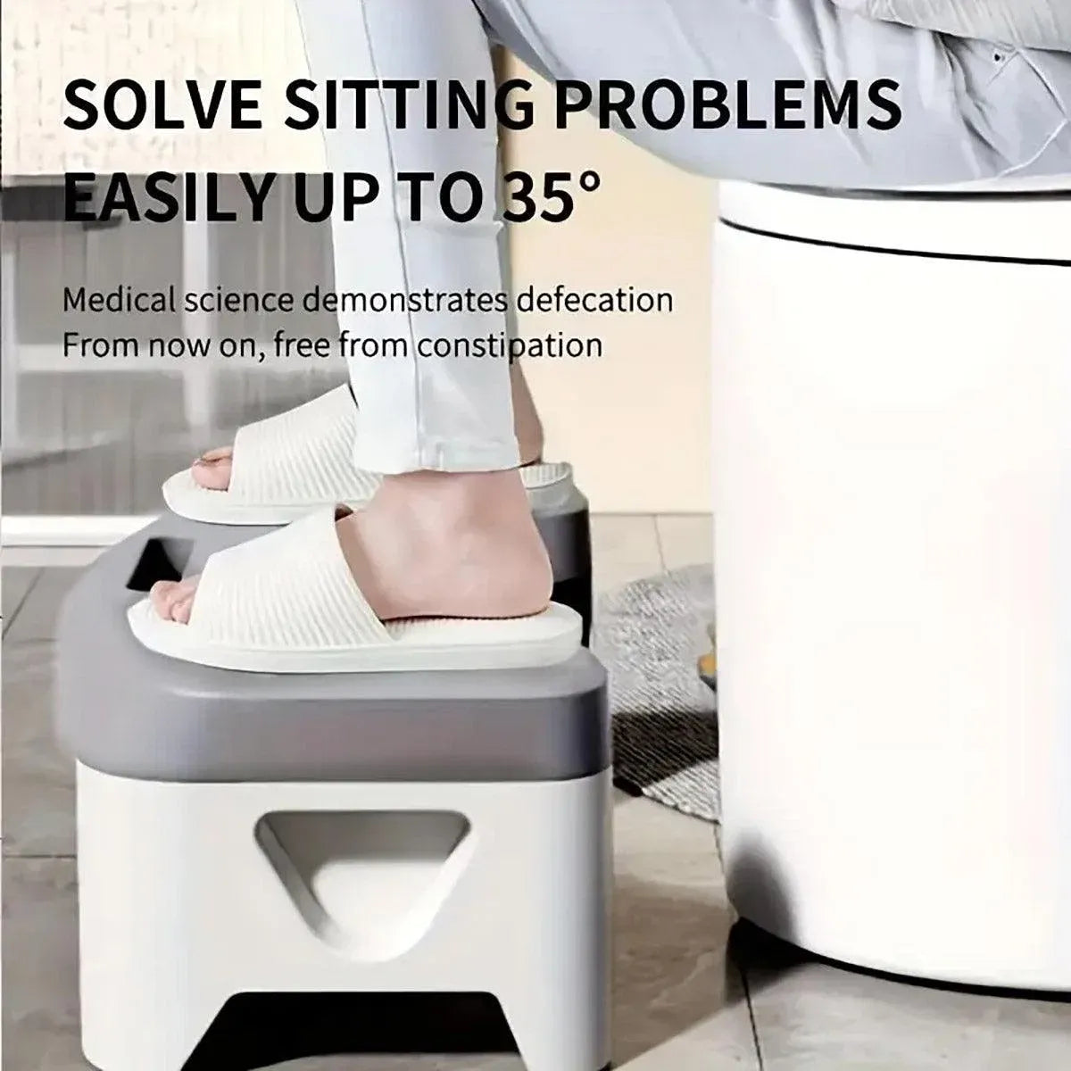 Premium Thickened Toilet Squatting Stool – Grey 150kg Capacity