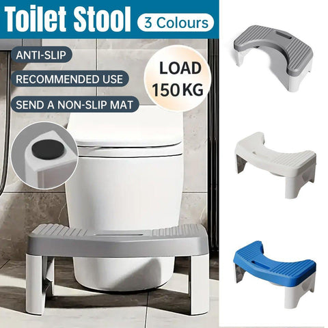 Premium Thickened Toilet Squatting Stool – Grey 150kg Capacity