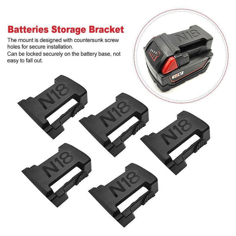 Set of 5 Milwaukee M18 Battery Mount Holders - Durable ABS Plastic - SuperSaverAU - view 5