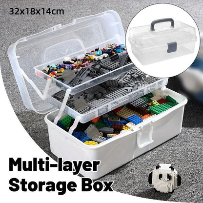 Translucent 3-Layer Toolbox Organizer for Tools and Art Supplies
