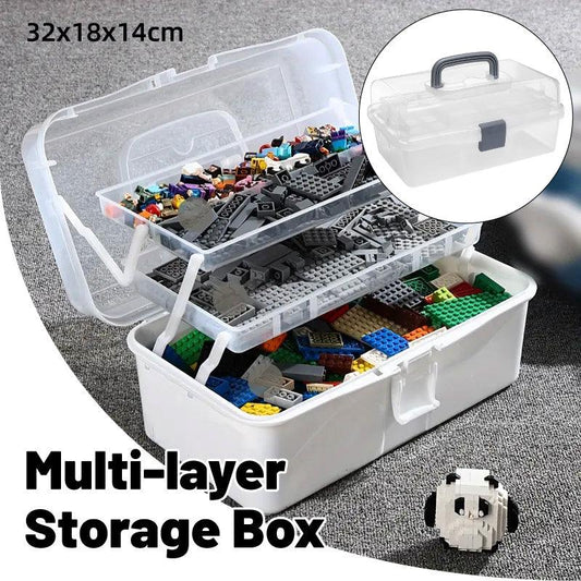 Translucent 3-Layer Toolbox Organizer for Tools and Art Supplies