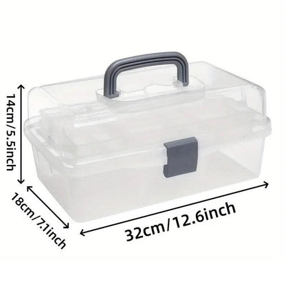 Translucent 3-Layer Toolbox Organizer for Tools and Art Supplies
