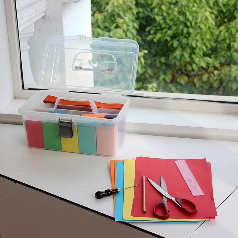Translucent 3-Layer Toolbox Organizer for Tools and Art Supplies