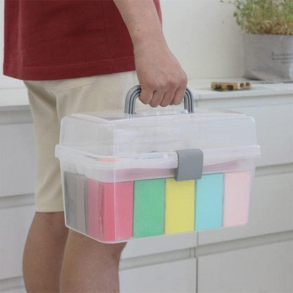 Translucent 3-Layer Toolbox Organizer for Tools and Art Supplies