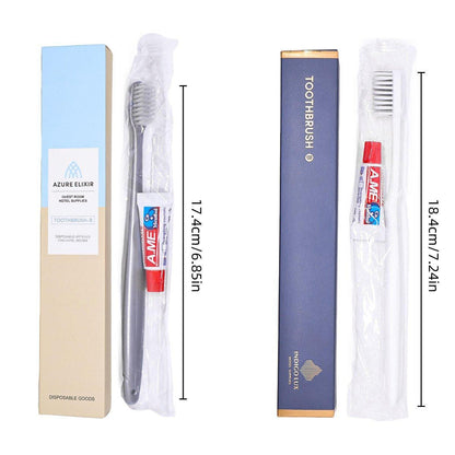 Star Hotel Toothbrush & Toothpaste Set - 50 Individually Wrapped for Travel