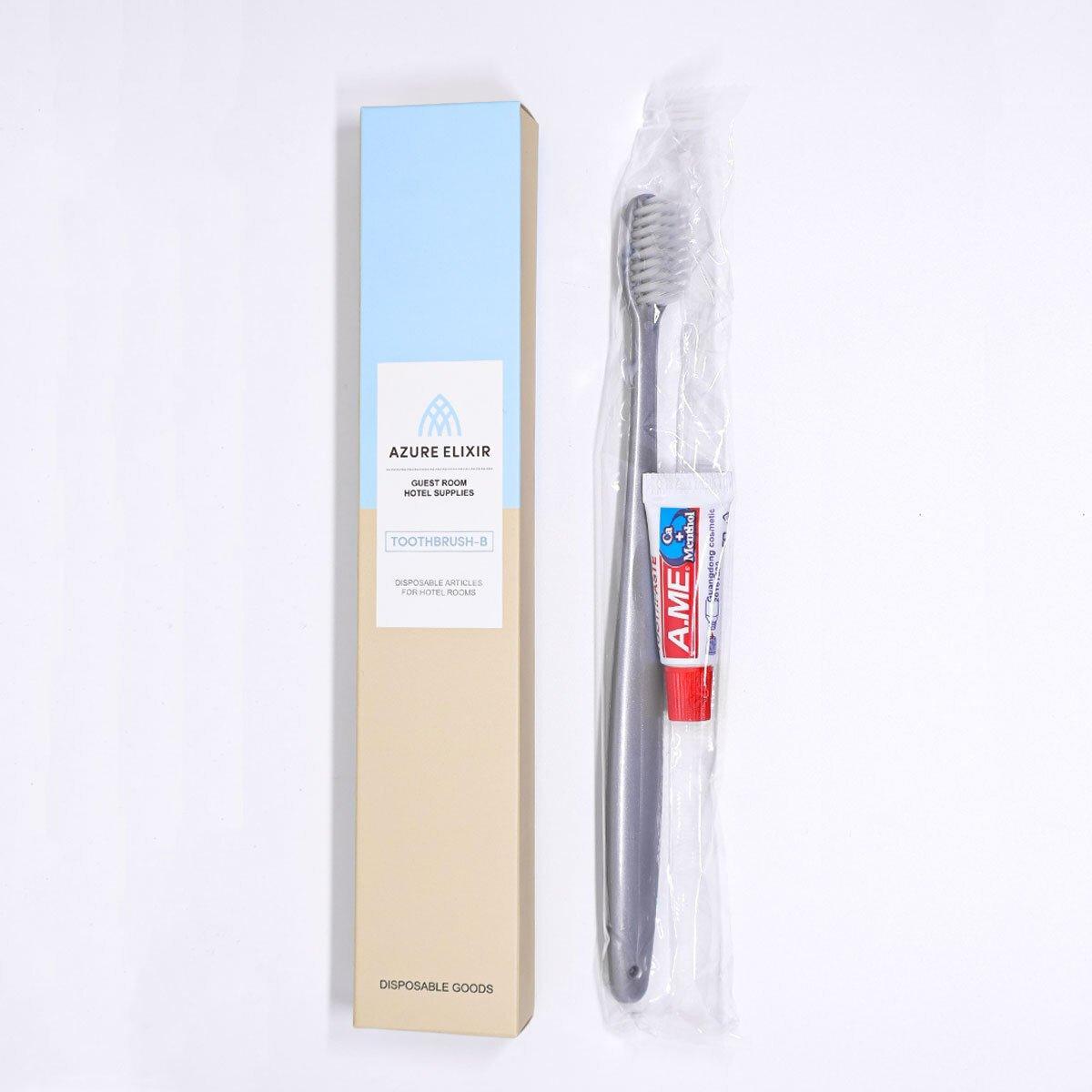 Star Hotel Toothbrush & Toothpaste Set - 50 Individually Wrapped for Travel