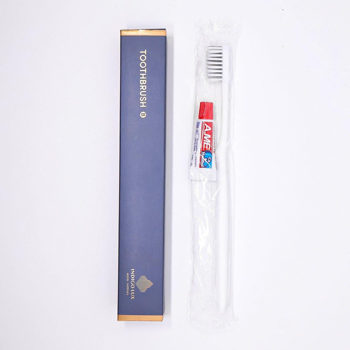 Star Hotel Toothbrush & Toothpaste Set - 50 Individually Wrapped for Travel