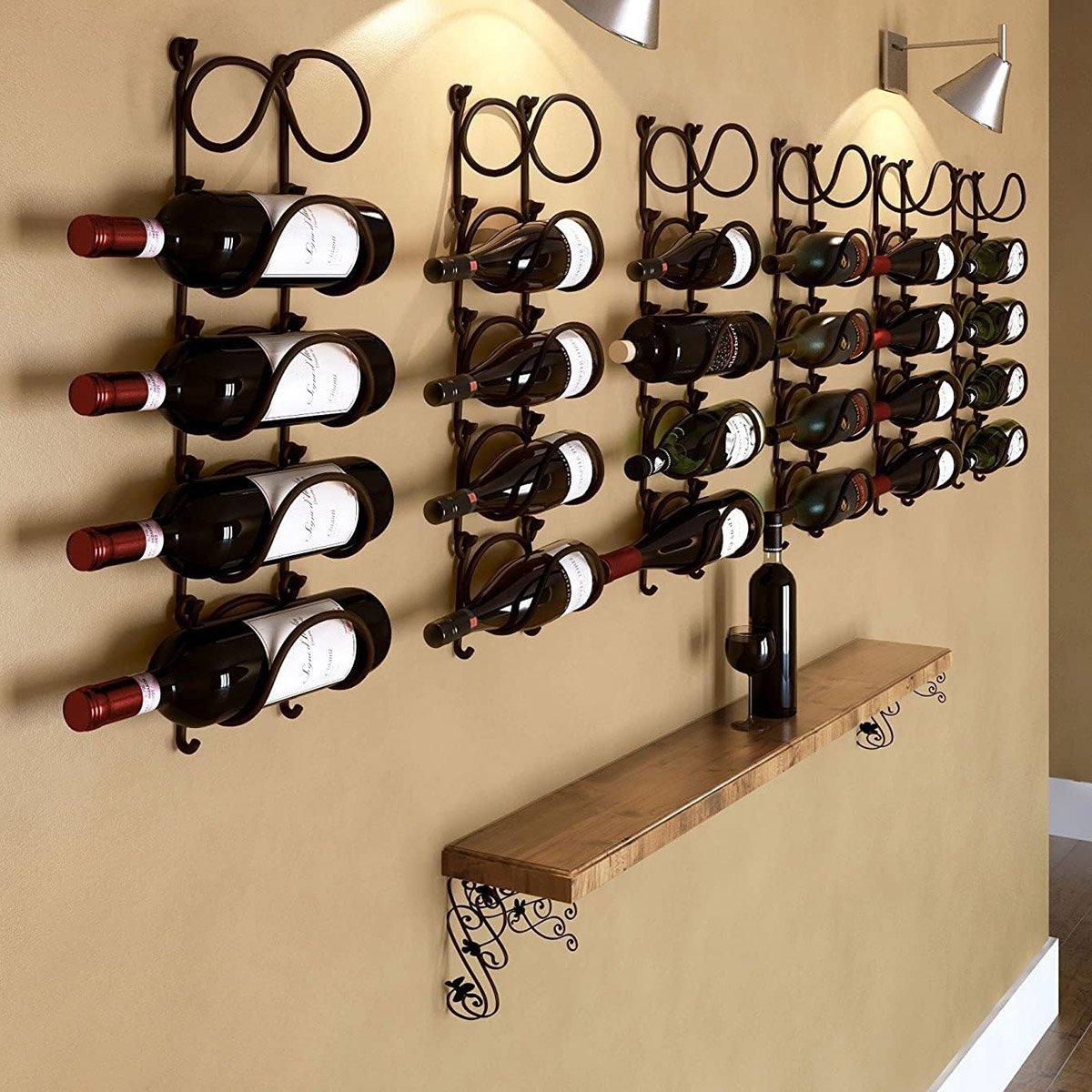 Multifunctional Wall-Mounted Bathroom Storage Rack - Towel and Wine Holder
