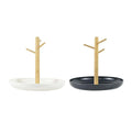 Premium Branch Tray Desktop Storage Rack – White with Bamboo Holder