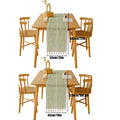 Solid Colour Woven Hollow Fringe Table Runner Home Dining Tablecloth Decoration - 33x183cm-Green - SuperSaverAU - view 3