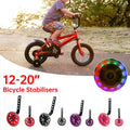 Premium 12-20 Inch Flashing Bike Training Wheels with Steel Brackets - Black