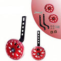 Premium 12-20 Inch Flashing Bike Training Wheels with Steel Brackets - Red