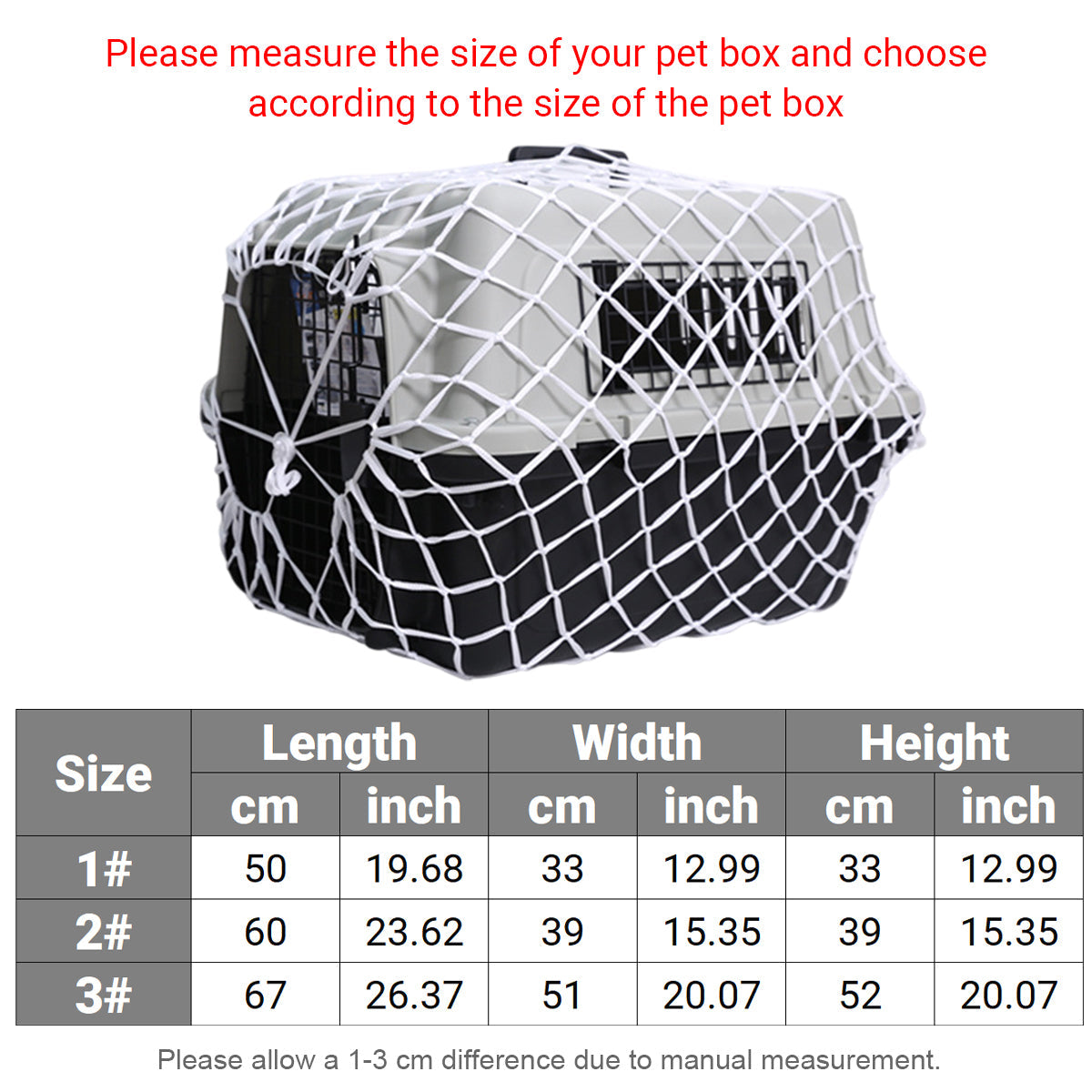 Premium Pet Carrier Net Bag with Mesh Cover - 67 x 52 x 51cm