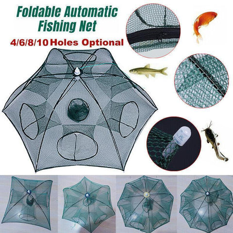 Premium Automatic Fishing Net Trap - 10 Side 10 Holes