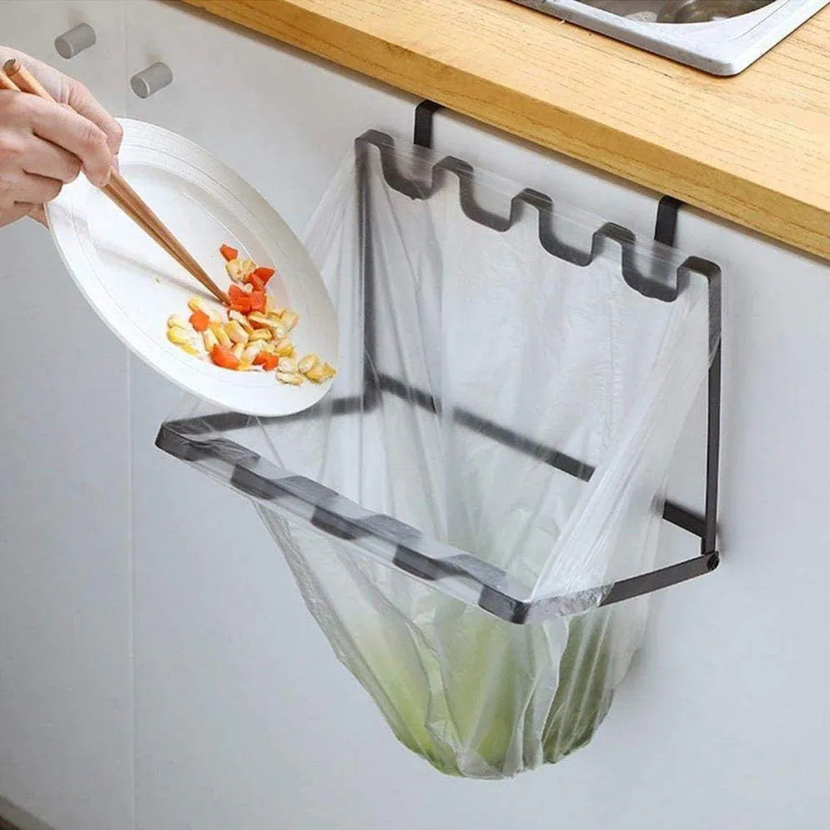 Premium Hanging Garbage Bag Holders – Black & White 2 Pack