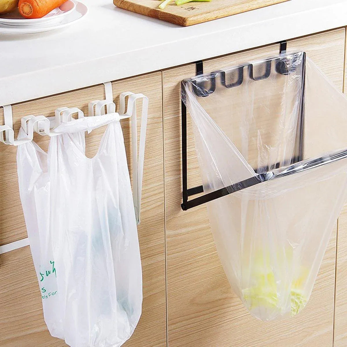 Premium Hanging Garbage Bag Holders – Black & White 2 Pack
