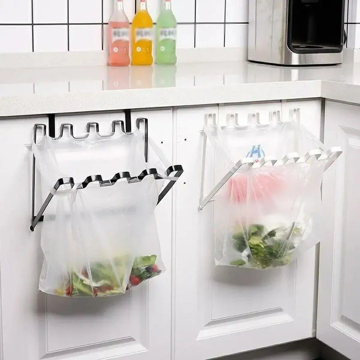 Premium Hanging Garbage Bag Holders – Black & White 2 Pack