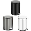 Stainless Steel 6L Double-Layer Trash Can with Foot Pedal - Black - SuperSaverAU - view 2