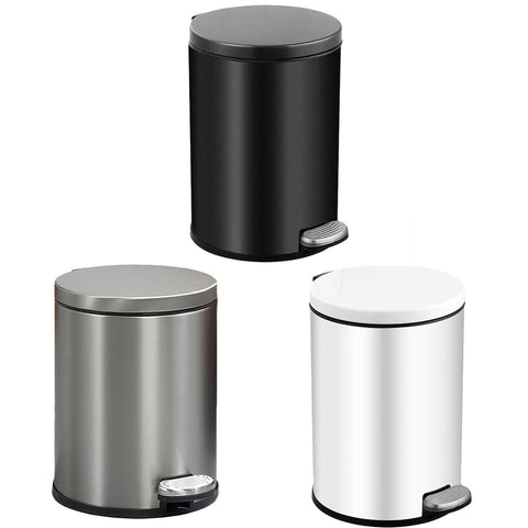 Stainless Steel 6L Double-Layer Trash Can with Foot Pedal - Black - SuperSaverAU - view 2