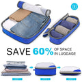 6pcs Mesh Visible Travel Storage Set - Waterproof Nylon Compressible Bags - Blue - SuperSaverAU - view 2
