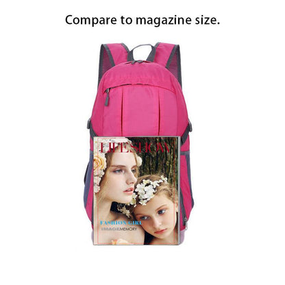 35L Light Foldable Outdoor Sports Backpack Camping Hiking Travel Bag - Rose Red