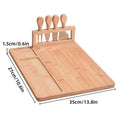 Bamboo Cheese Board Set 35cm with 4 Stainless Steel Knives for Charcuterie - SuperSaverAU - view 2