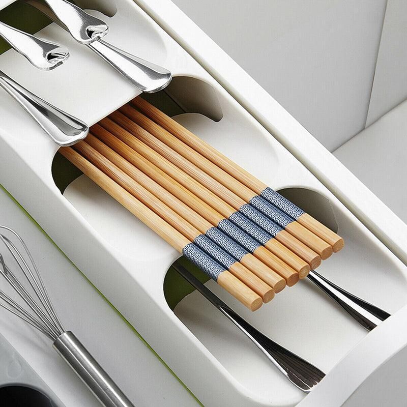 Premium Kitchen Drawer Cutlery Tray – White