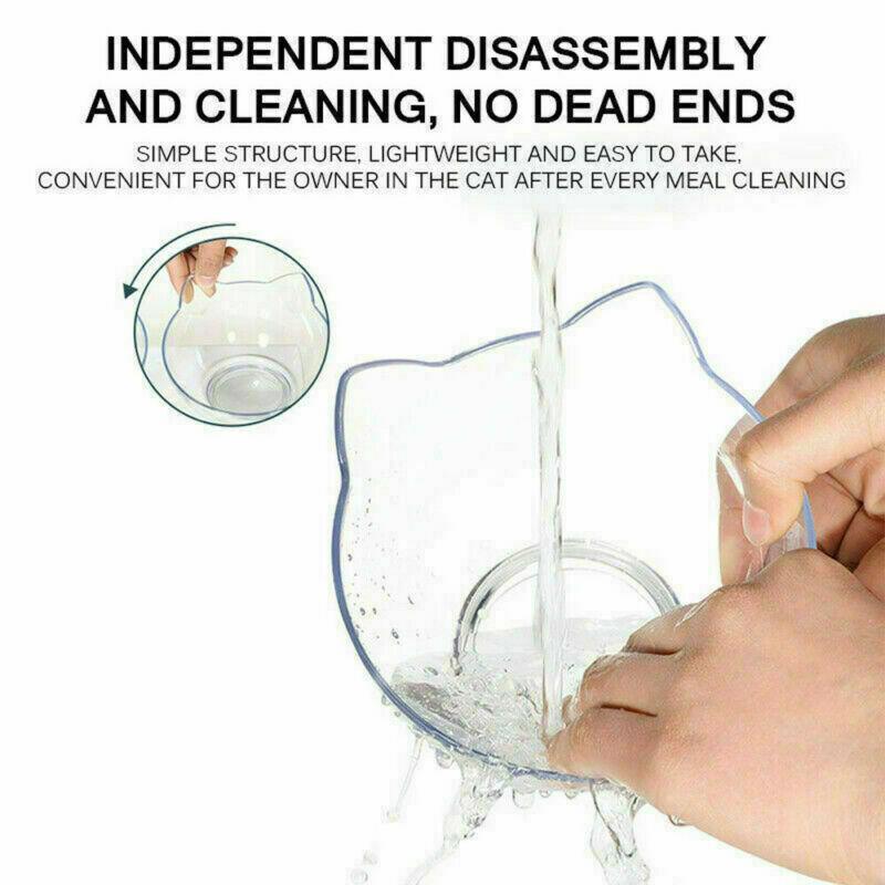 Premium Clear Double Elevated Cat & Dog Bowl with 15° Tilt