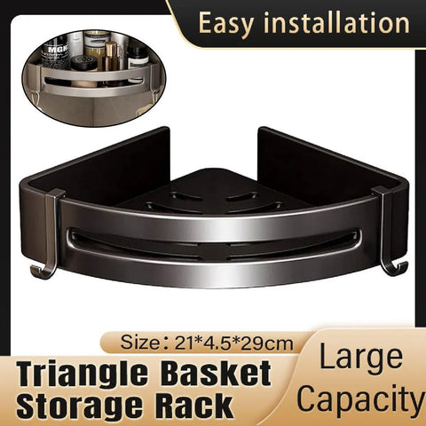 Premium Single Tier Triangle Shower Shelf – Matte Black
