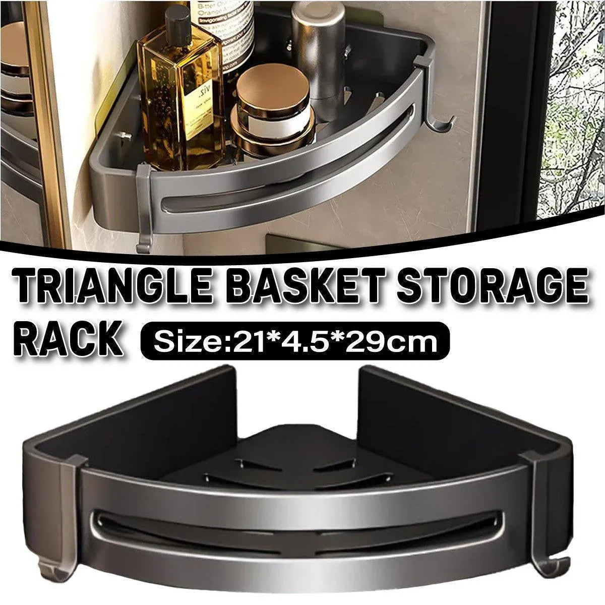 Premium Single Tier Triangle Shower Shelf – Matte Black