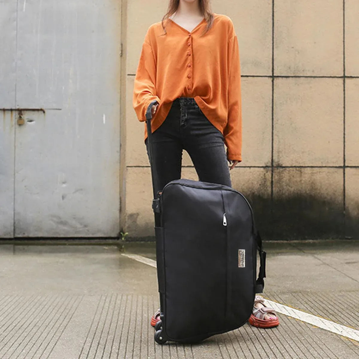 Premium Wheeled Travel Duffle Trolley Bag – Brown 20 Inch