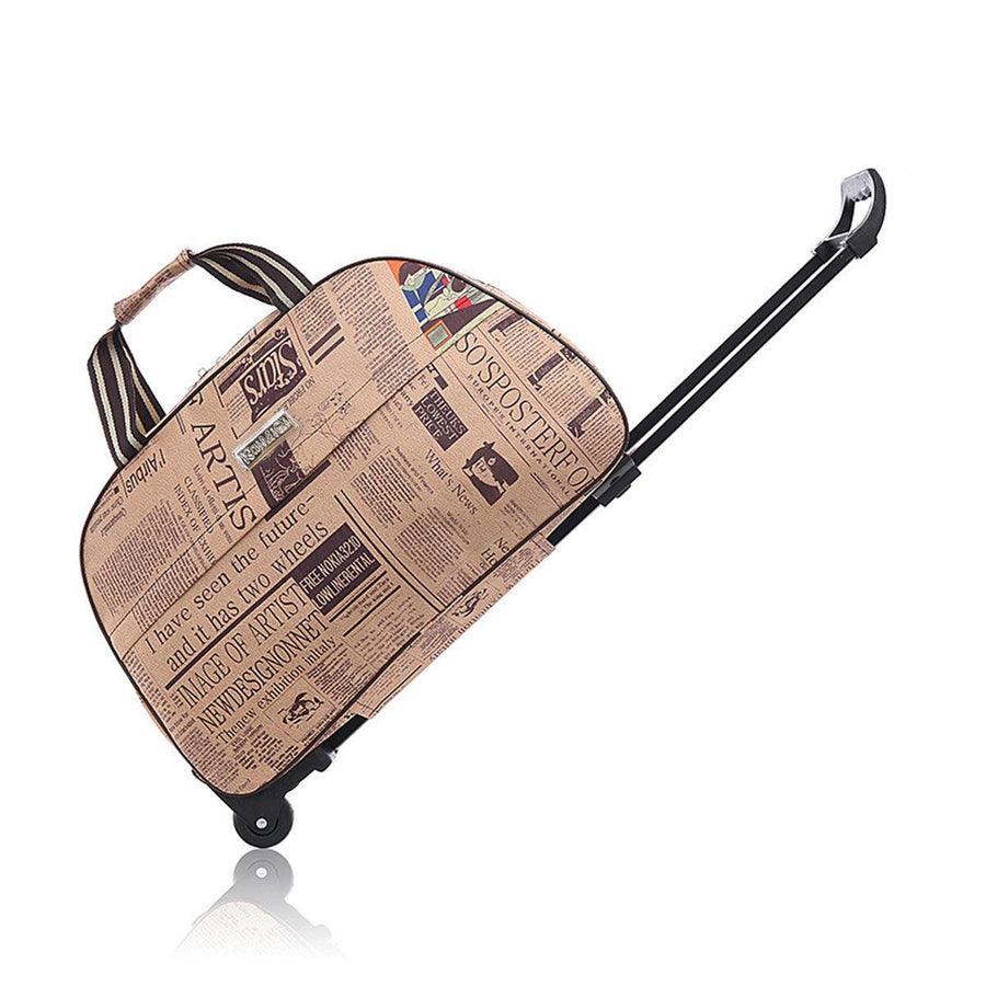 Premium Wheeled Travel Duffle Trolley Bag – Brown 20 Inch