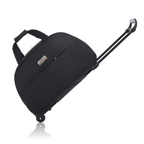 Wheeled Travel Duffle Trolley Bag - Waterproof, Lightweight, 24in - Black