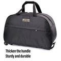 Wheeled Travel Duffle Trolley Bag - Waterproof, Lightweight, 24in - Black