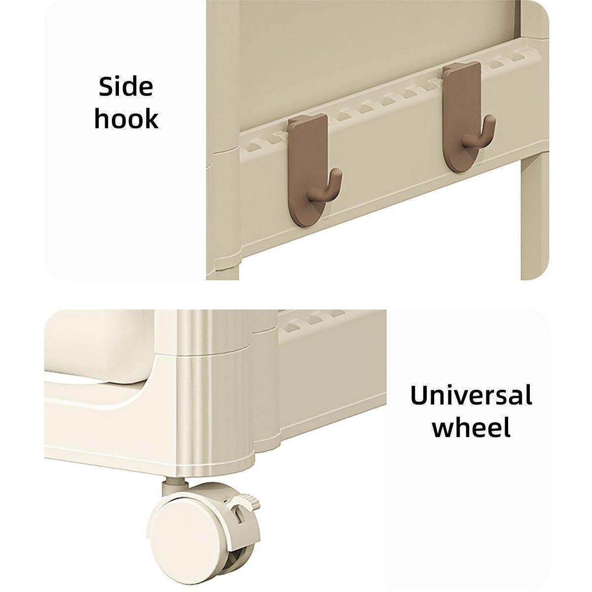 3-Tier Mobile Storage Trolley with Wheels for Easy Organization