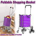 Premium Folding Shopping Trolley – Purple 8 Wheels