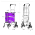 Premium Folding Shopping Trolley – Purple 8 Wheels