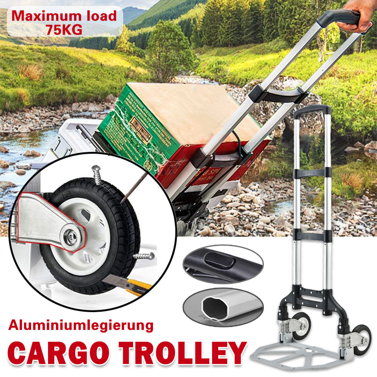 Heavy Duty Folding Hand Trolley Cart - Portable Utility Truck