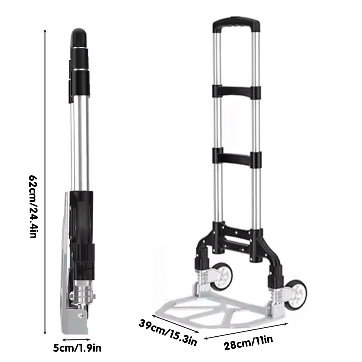 Premium Folding Hand Trolley with Telescopic Handle