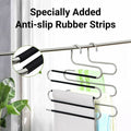 4pcs S Shape Stainless Steel Hangers 5-Tier Non-Slip Closet Organiser 33cm x 36cm - SuperSaverAU - view 4