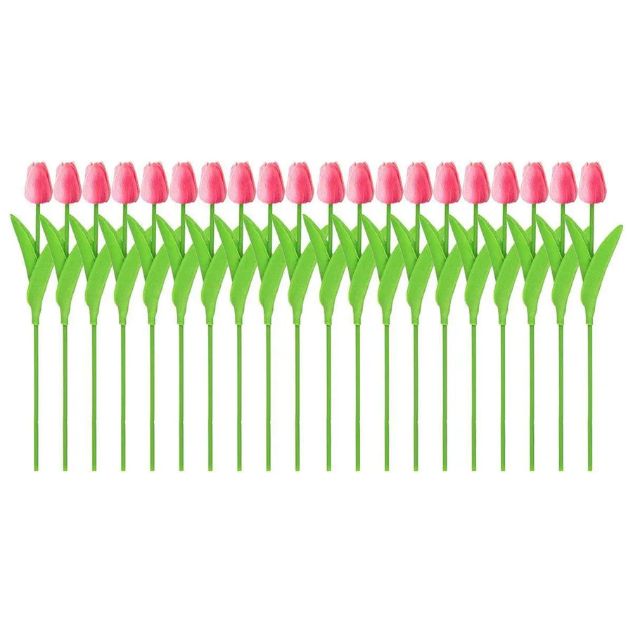 Premium Real Touch Artificial Tulips – Pink 20 Pieces