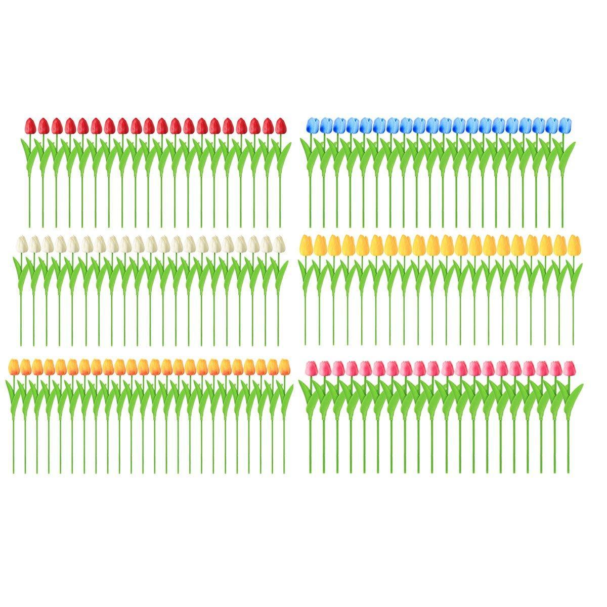 20PCS Real Touch Artificial Tulip Bouquet - 33cm Silk Flowers for Home Wedding Decor - White