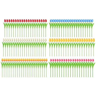 20PCS Real Touch Artificial Tulip Bouquet - 33cm Silk Flowers for Home Wedding Decor - White