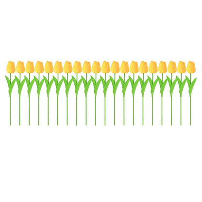 20PCS Real Touch Artificial Tulip Bouquet - 33cm Silk Flowers for Home Wedding Decor - White