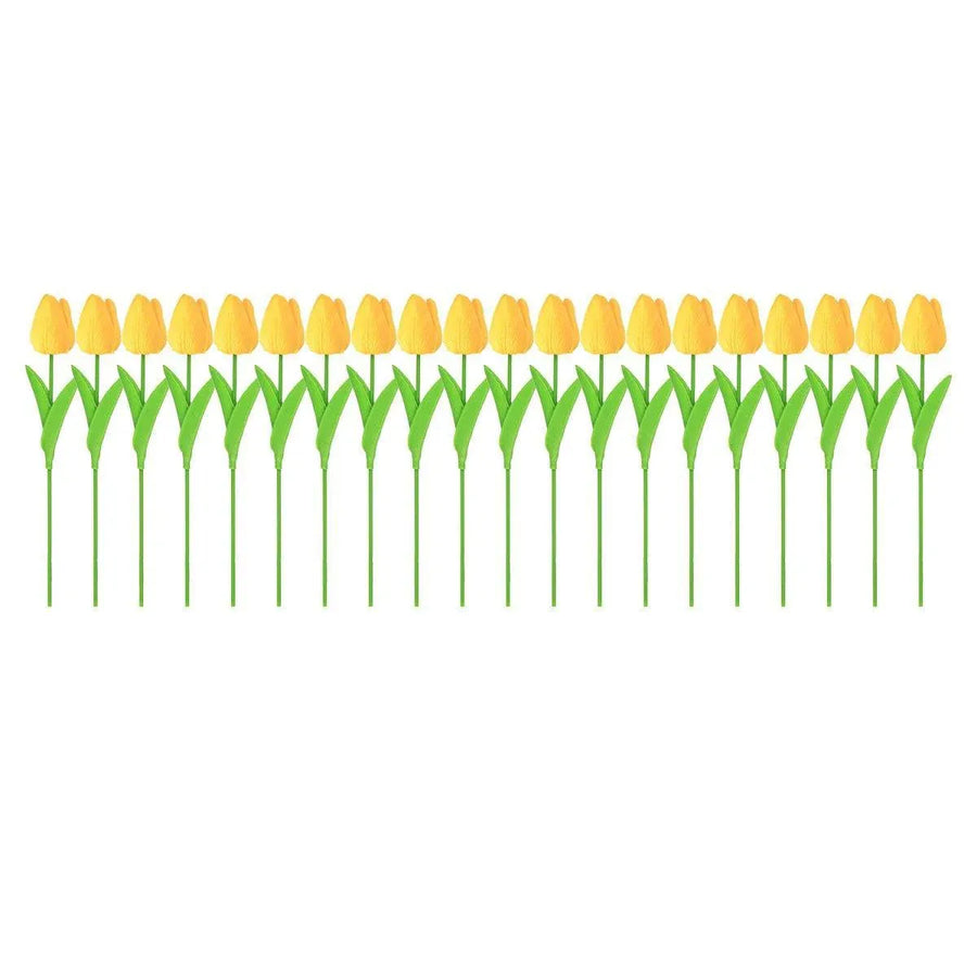 Premium Real Touch Artificial Tulips – Yellow 20 Pieces