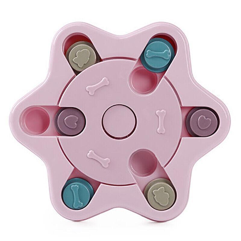 Premium Pink Hexagon Dog Treat Dispenser Puzzle Toy