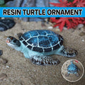 Premium Blue Resin Sea Turtle Aquarium Ornament