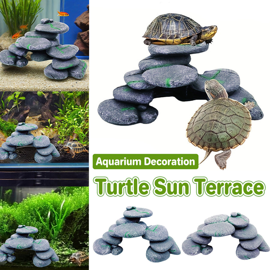 Turtle Climbing Platform with Stair Ramp & Hiding Cave - Small Size 10×25×17 cm - SuperSaverAU - view 1