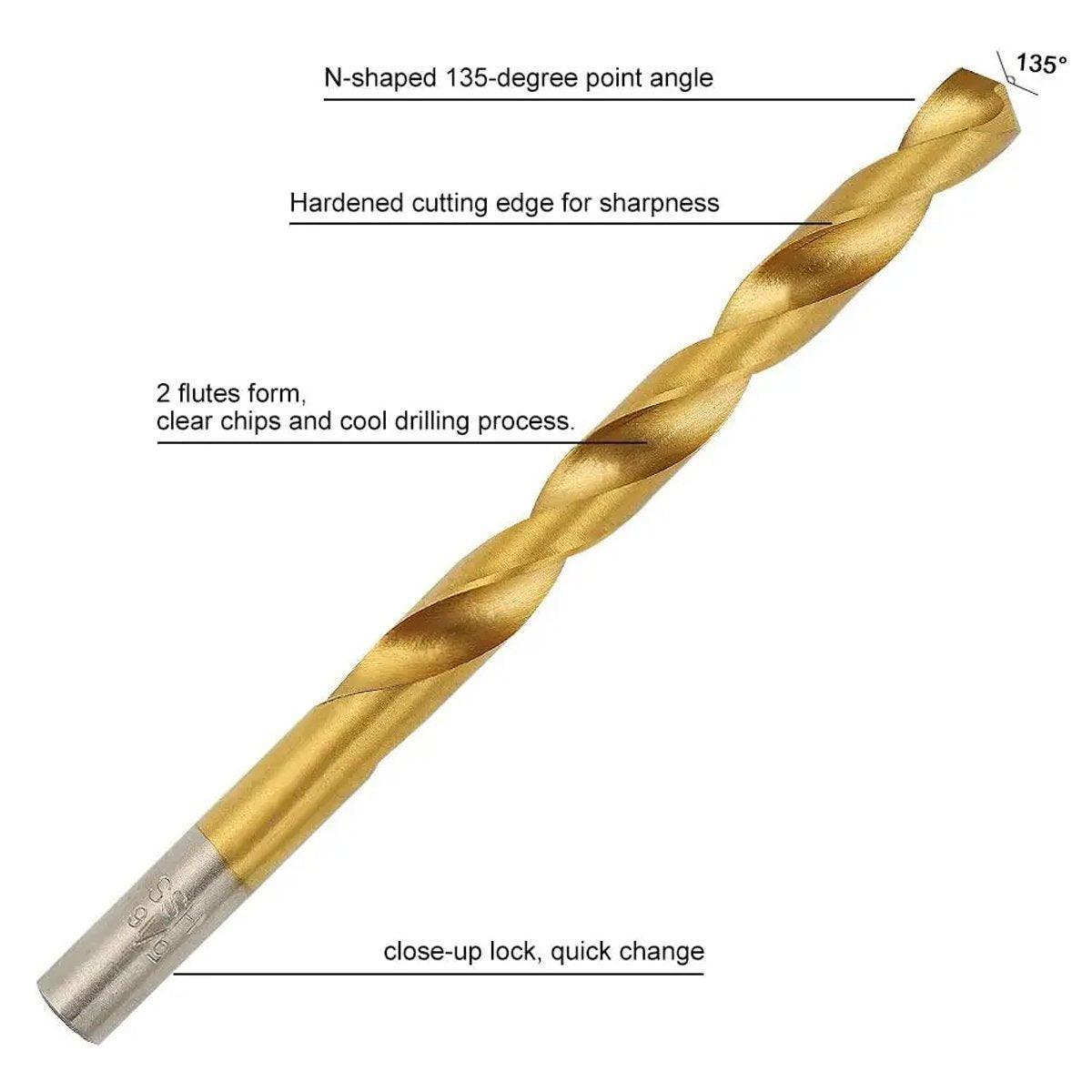 99-Piece HSS Titanium Drill Bit Set - 1.5-8mm for Wood and Metal